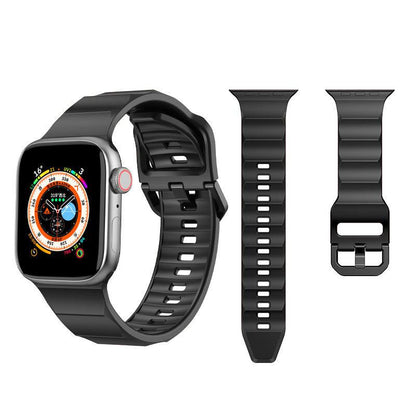 iBandGear Wave Fluoro Rubber Band for Apple Watch - Black
