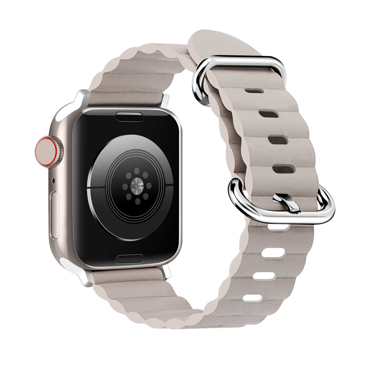 iBandGear WaveScallop Microfiber Leather Band for Apple Watch - Starlight