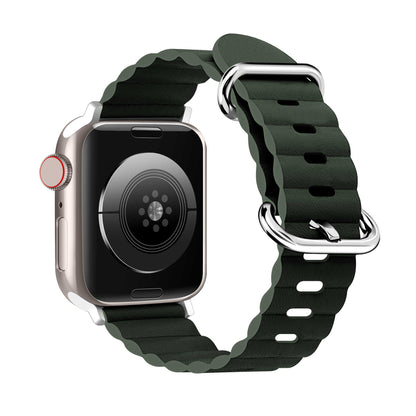 iBandGear WaveScallop Microfiber Leather Band for Apple Watch - Green