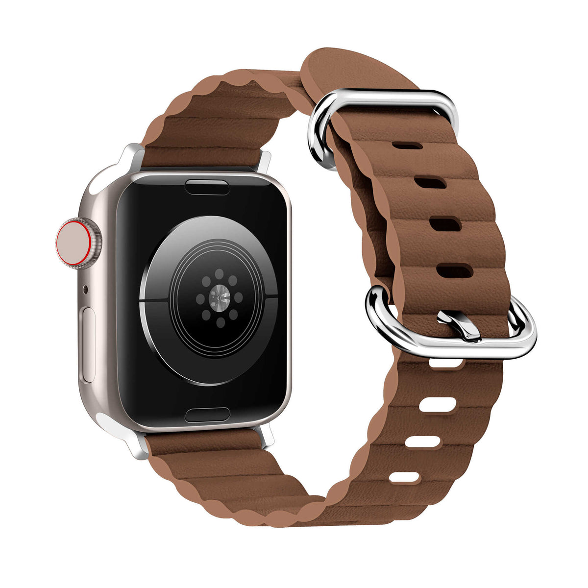 iBandGear WaveScallop Microfiber Leather Band for Apple Watch - Brown