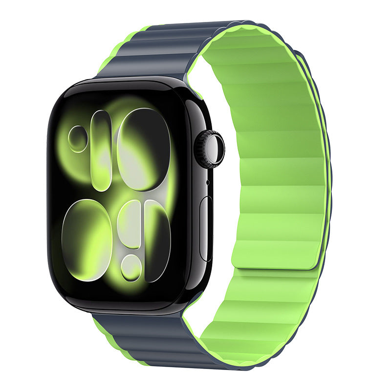 iBandGear WaveStrike Magnetic Silicone Band for Apple Watch - Midnight Blue-Green