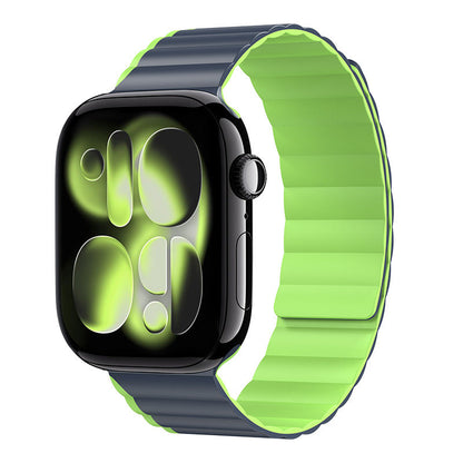 iBandGear WaveStrike Magnetic Silicone Band for Apple Watch - Midnight Blue-Green