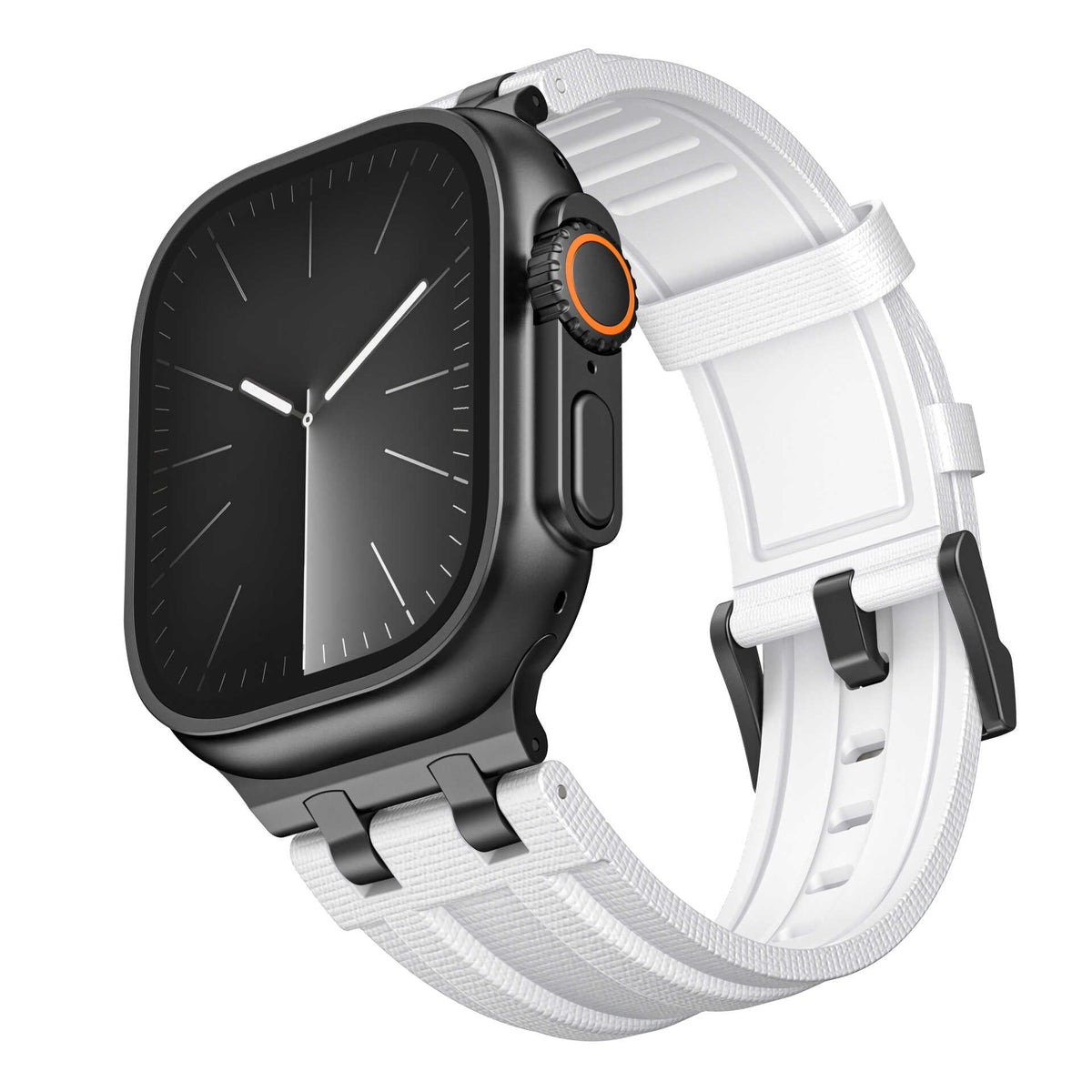 iBandGear WeaveFlex FKM Band for Apple Watch - White-Black