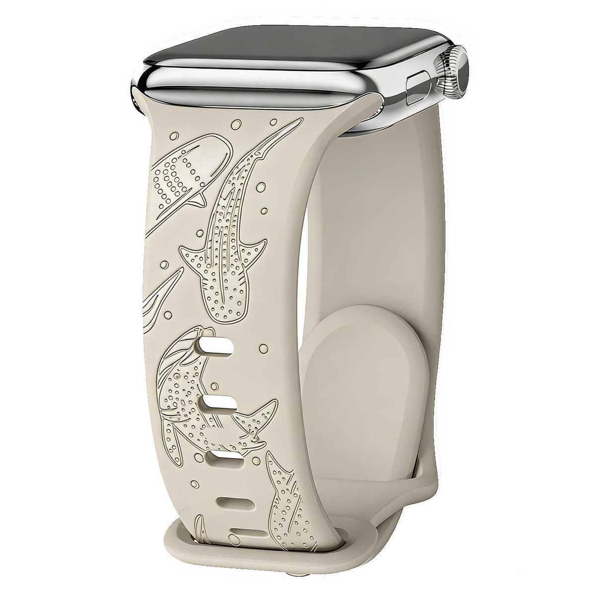 iBandGear Whale Engraved Silicone Band for Apple Watch - Starlight