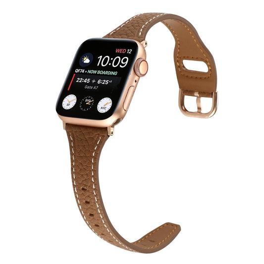 iBandGear Women’s Slim Pebble Leather Band for Apple Watch - Brown