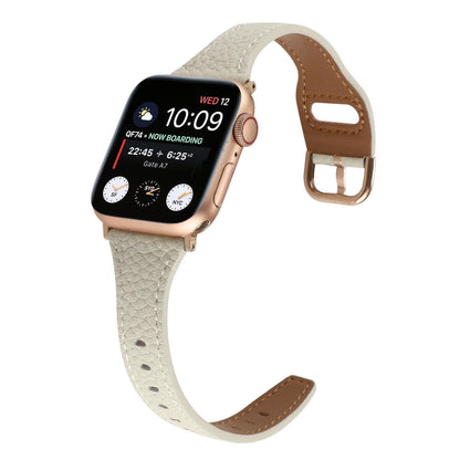 iBandGear Women’s Slim Pebble Leather Band for Apple Watch - Beige