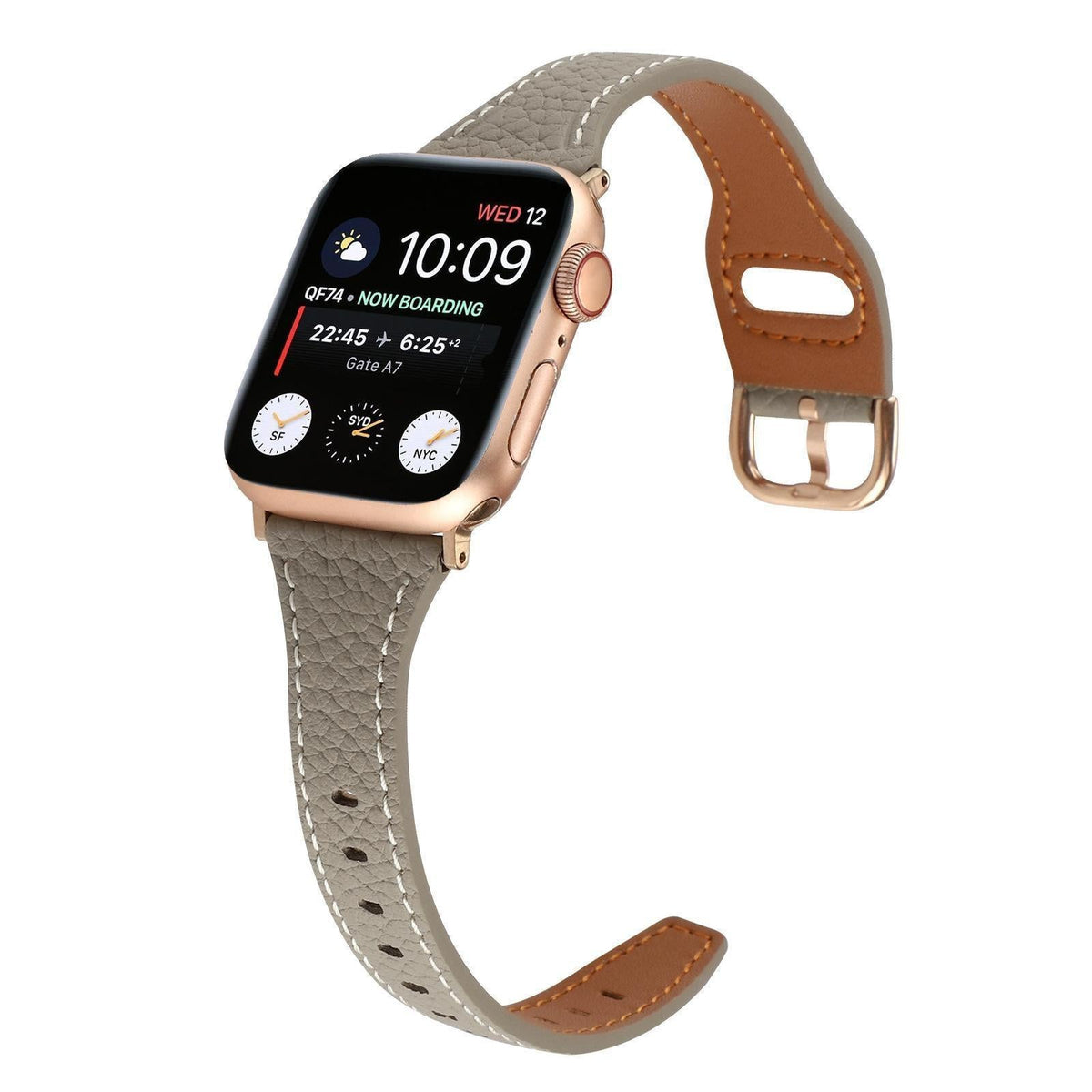 iBandGear Women’s Slim Pebble Leather Band for Apple Watch - Gray