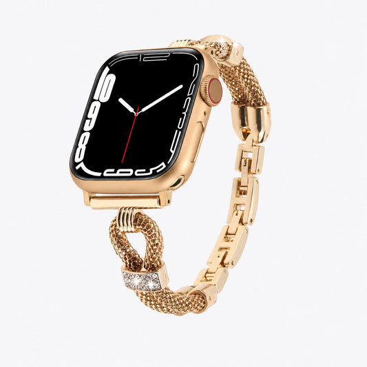 iBandGear Woven Copper Chain Bracelet Band for Apple Watch - Gold