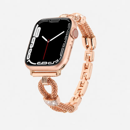 iBandGear Woven Copper Chain Bracelet Band for Apple Watch - Rose Gold