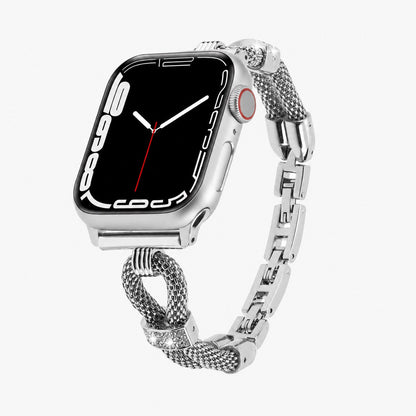 iBandGear Woven Copper Chain Bracelet Band for Apple Watch - Silver