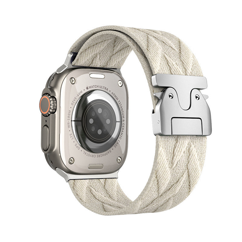 iBandGear Woven Fabric Band for Apple Watch - Starlight - Silver