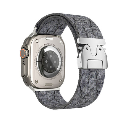 iBandGear Woven Fabric Band for Apple Watch - Gray - Silver
