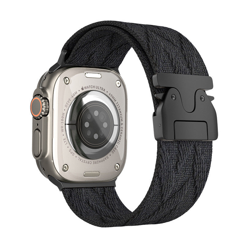 iBandGear Woven Fabric Band for Apple Watch - Black - Black