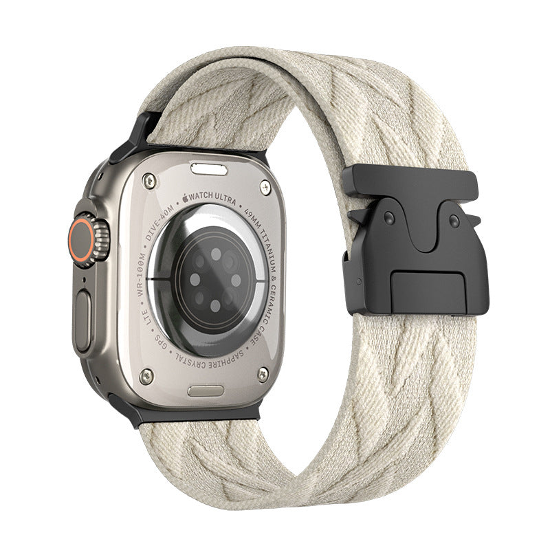 iBandGear Woven Fabric Band for Apple Watch - Starlight - Black