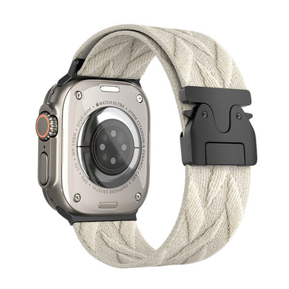 iBandGear Woven Fabric Band for Apple Watch - Starlight - Black