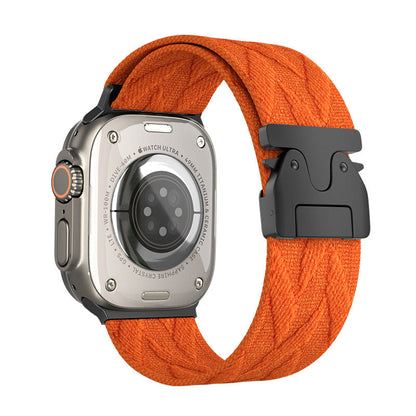 iBandGear Woven Fabric Band for Apple Watch - Orange - Black