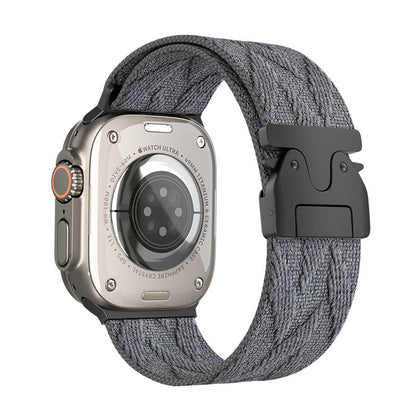 iBandGear Woven Fabric Band for Apple Watch - Gray - Black