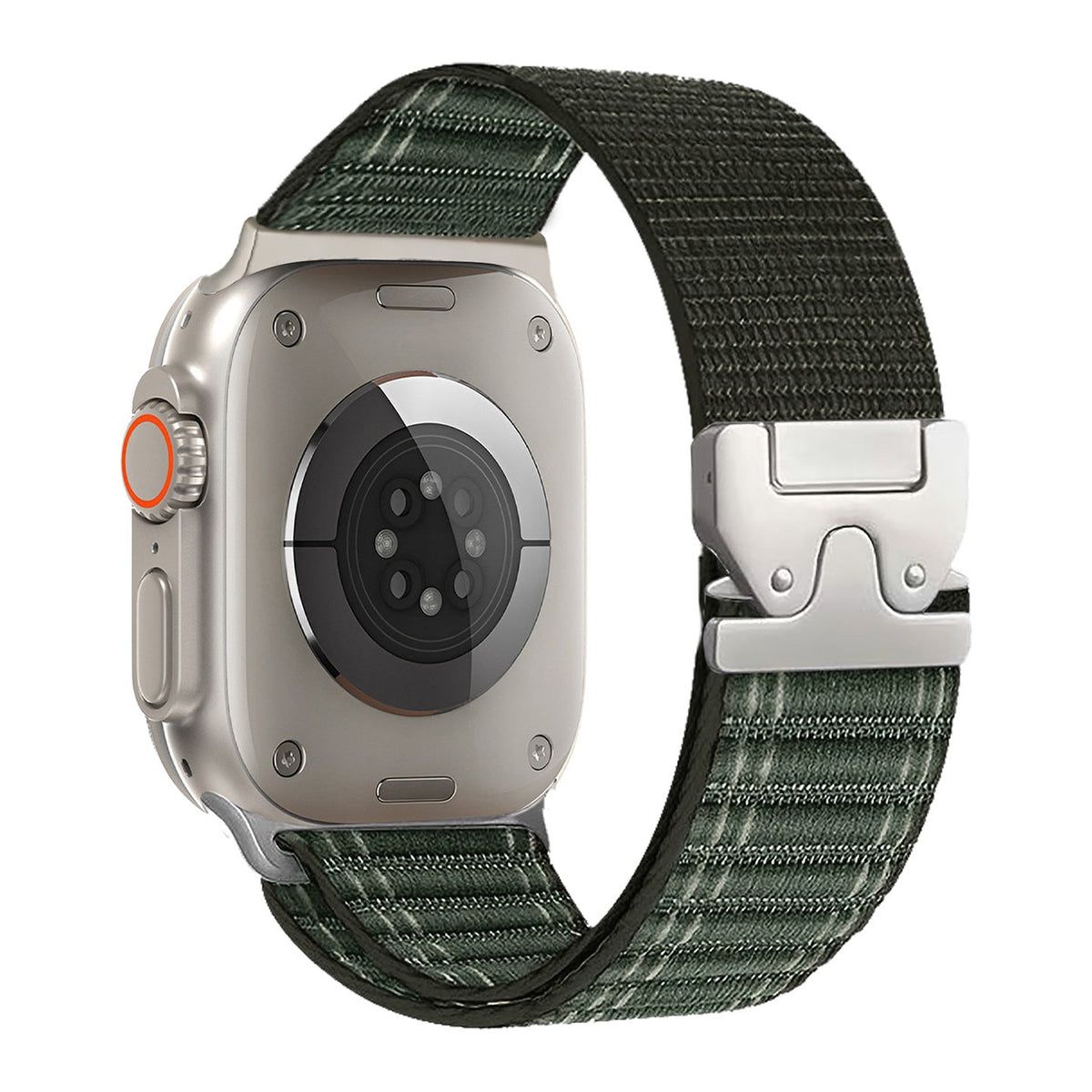 iBandGear Woven Stripe Nylon Band for Apple Watch Adjustable Comfort Strap - Green