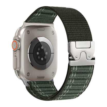 iBandGear Woven Stripe Nylon Band for Apple Watch Adjustable Comfort Strap - Green