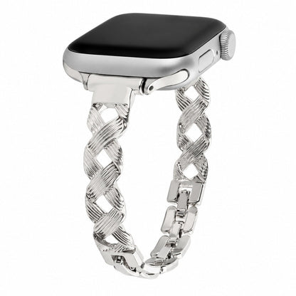 iBandGear Woven Texture Metal Bracelet Band for Apple Watch - Starlight
