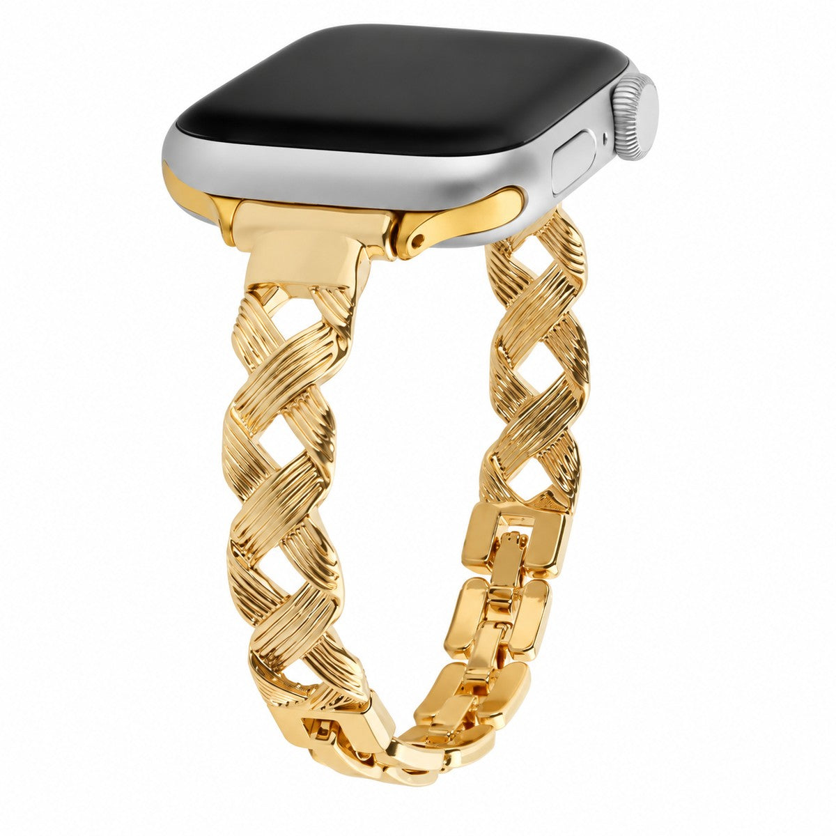 iBandGear Woven Texture Metal Bracelet Band for Apple Watch - Gold