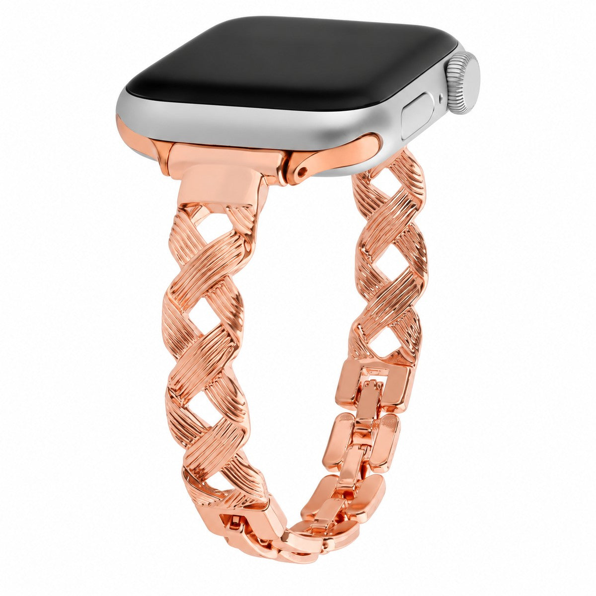 iBandGear Woven Texture Metal Bracelet Band for Apple Watch - Rose Gold