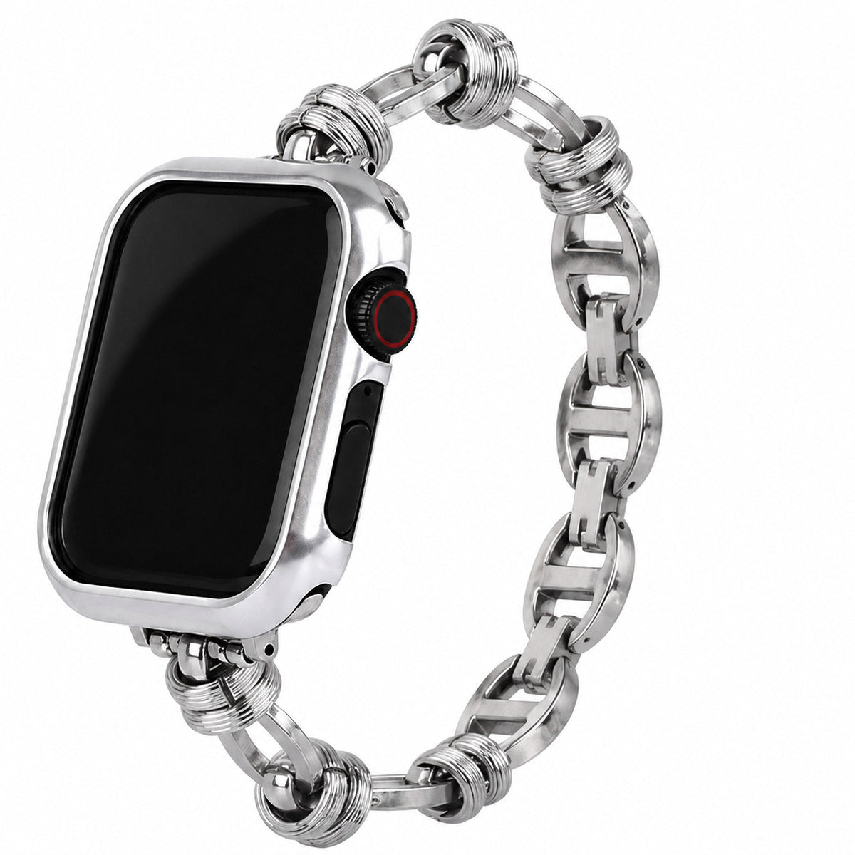 iBandGear Wrapped Ring Link Bracelet Band for Apple Watch - Silver