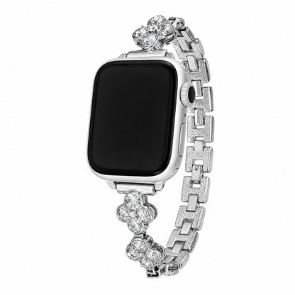 iBandGear Zircon Blossom Bracelet Band for Apple Watch - Silver